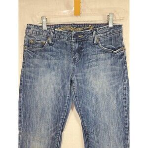 VTG Y2K American Eagle Hipster Flaired Boot Cut Blue Jeans Women 8 Regular Retro